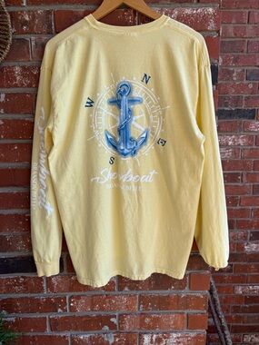 Yellow Anchor Graphic Long Sleeve Tee